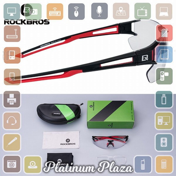 ROCKBROS Kacamata Sepeda Olahraga Lensa Photochromic - 10112 - Black/Red`3QRT0C-