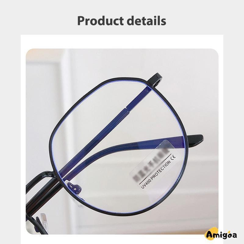 Kacamata Optik Anti blue Light Bahan Metal Gaya Retro Untuk Unisex - AG2