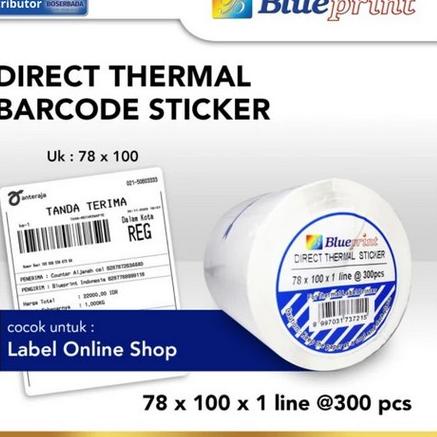 

Terbaik BLUEPRINT - Direct Thermal Sticker / Label Stiker 78x100 mm - 300pcs ン