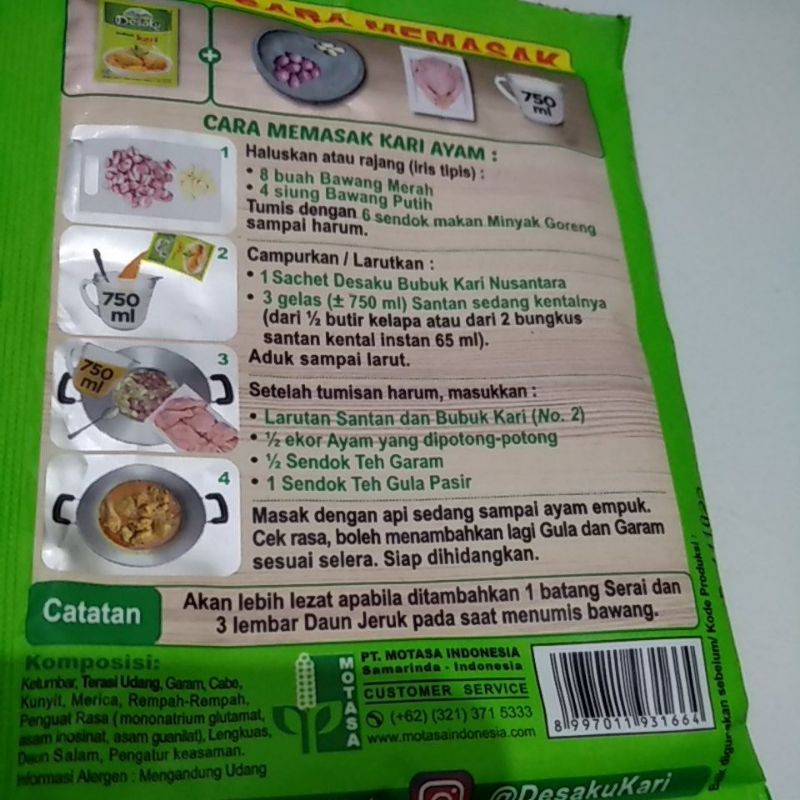 Bumbu Kari Bumbu Desaku Bumbu Bubuk Instant EKONOMIS Murah