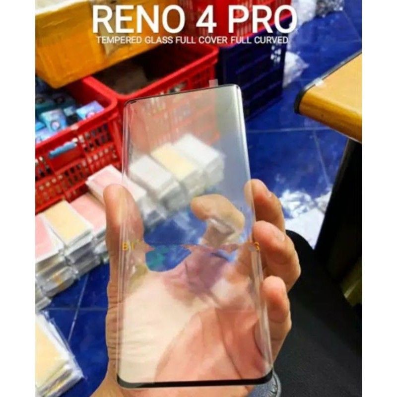 Oppo Reno 4 Pro Temper Glass Anti Gores Kaca Full Glue Screen Guard Protector Clear Reno4 Pro