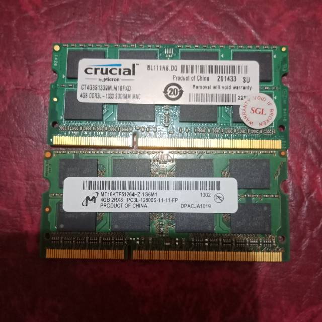 Memory Laptop 4GB DDR3L / PC3L 12800s Seken/Bekas