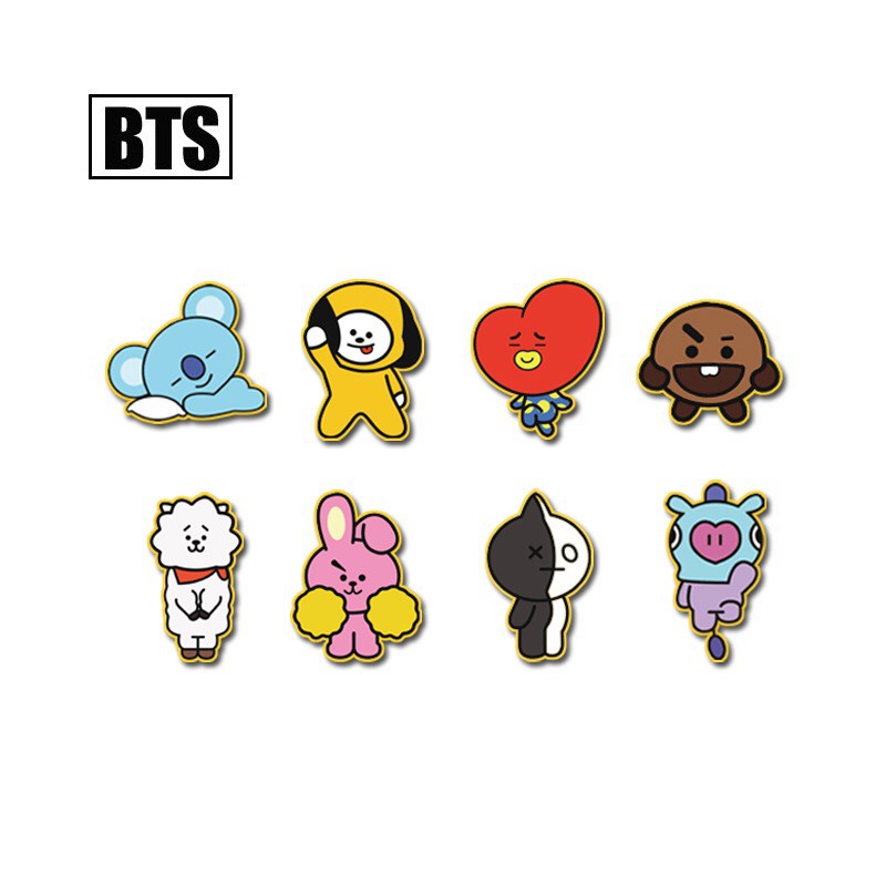  BS BISA COD KPOP BTS  BT21 Metal Sticker Handphone Stiker  