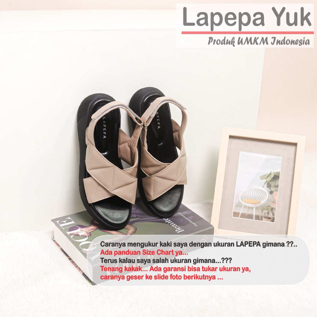 LAPEPA YUK -  Sepatu Sandal Wanita Wedges JOVITA Model Ban dua Tali Strap belakang Hak Tinggi Sole 4 cm Spatu Sendal Gunung Cewek  Size 36 37 38 39 40 41 Warna SMOKE Coksu Soft Cewe Kekinian Premium Terbaru Shoes Ori Original Mall Official Store Promo