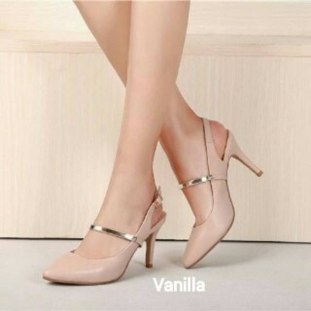 High Heel Keren Hak Lancip 5cm Pd191 Vanilla List Silver