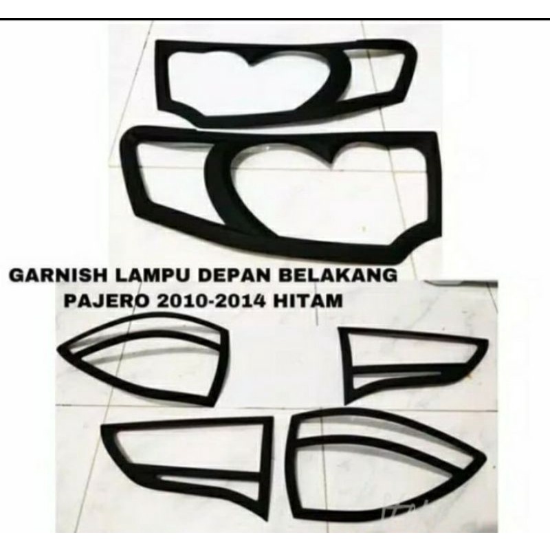 Paket Garnish Lampu Depan Belakang Pajero Lama 2010-2014
