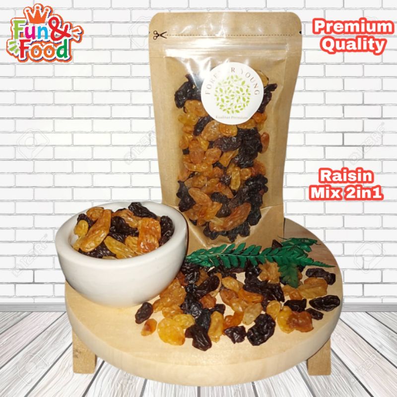 

Superfood Dried Fruit Mixed Raisin 2in1 Golden Raisin Black Raisin Organik Premium Quality