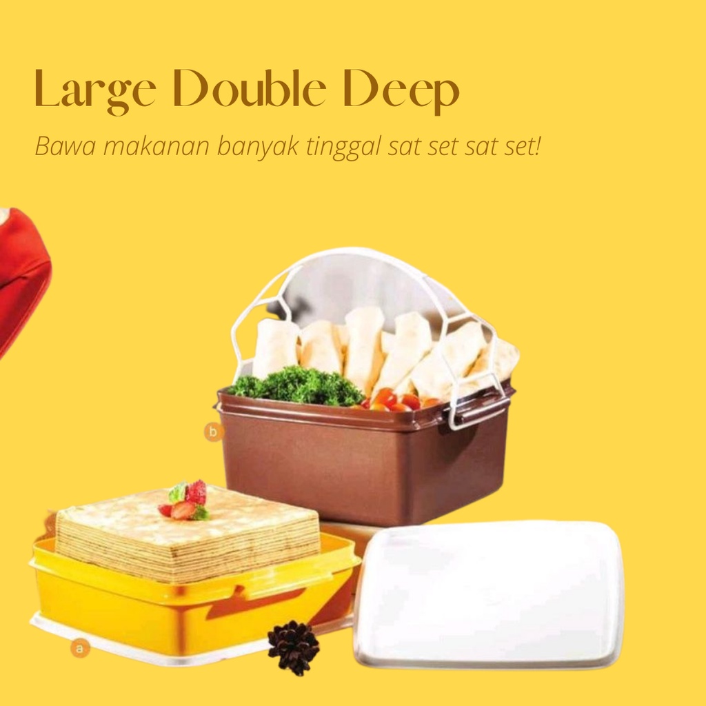 Large Double Deep / Paket Rantang Jumbo Tupperware Original Termurah