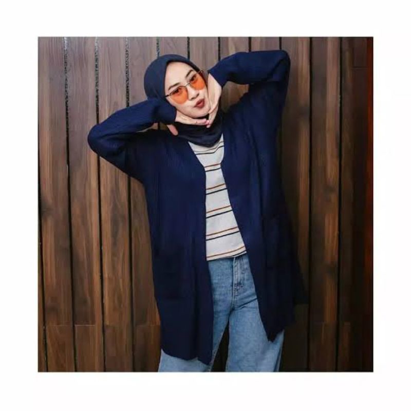 CARDIGAN WANITA RAJUT SAKU/CARDY RAJUT WANITA PREMIUM OVER SIZE