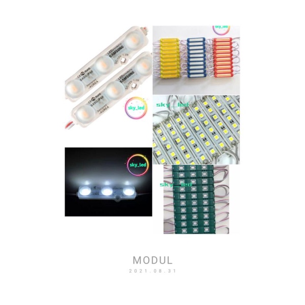 LAMPU LED STRIP MODUL SMD 5050 6 MATA 12 V WATERPROOF VARIASI DEKORASI ETALASE NEON BOX MOBIL MOTOR