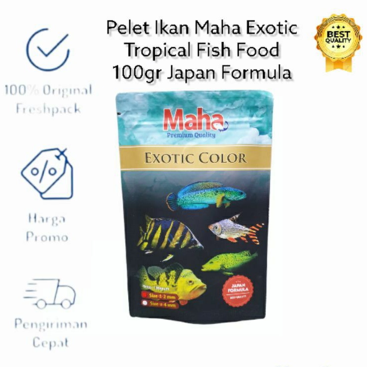 Pelet Ikan Mahal EXOTIC COLOR 100 gr Pelet ikan Predator size 2mm Tropical Fish food 100gr