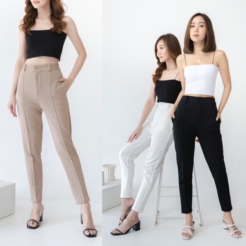 SIVALI Celana Bahan Scuba Wanita - Basic Pants Scuba | Celana Kantor 2228