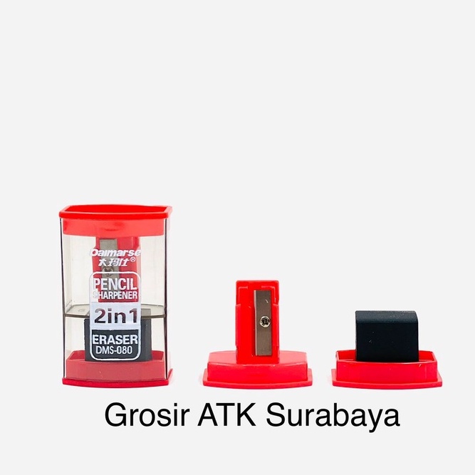 

Sharpener Rautan Serutan Orotan + Penghapus Eraset Set Daimarse