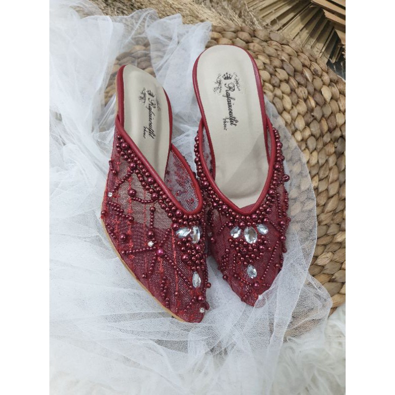 sepatu wedding maroon yohana sepatu wanita cantik