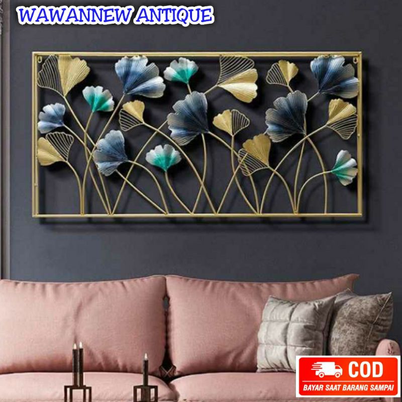 Hiasan Dinding Pajangan Ruang Tamu Dekorasi Kamar Tidur Walldecor Kuningan