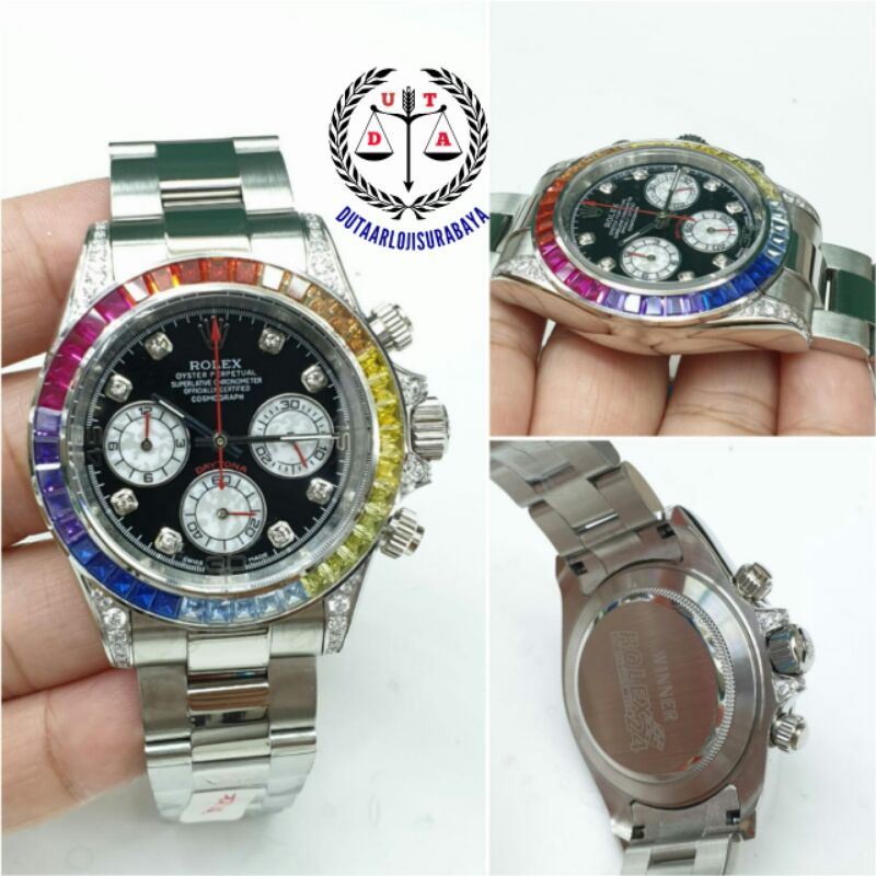 jam tangan pria rolex daytona crono batre kualitas original