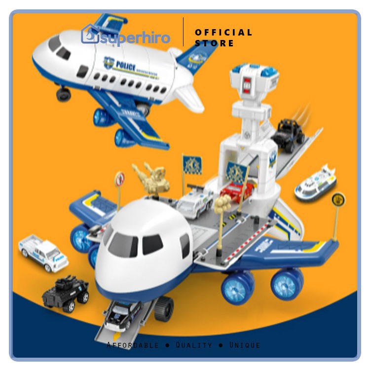 Jumbo Airplane rescue track Set Mainan Pesawat Besar Kado Hadiah