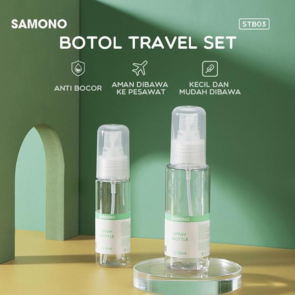 Samono Botol Spray Plastik Transparan 50ML 80ML Anti Bocor Botol