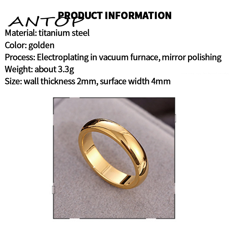 Cincin Emas Asli Kadar 375 Cincin Titanium Pasangan Anti Karat Hadiah Hari Valentine Untuk Couple Gold Ring ANTOP