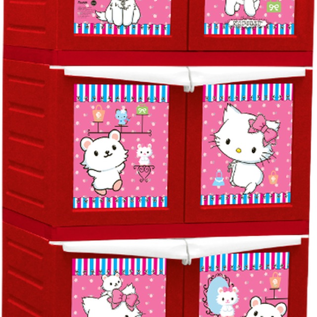 [MEBEL MURAH ANAK] rak cabinet Hello Kitty plastik Napolly susun 3