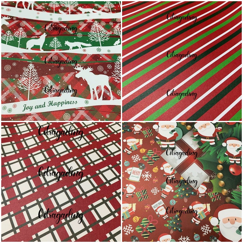 

ZEN9A KERTAS KADO SANSAN WAWA KECIL 63.5x49.5 ISI 12 LEMBAR BOLEH MIX INSTANT GOJEK GRAB SAME DAY PAPER WRAPPING TEBAL NATAL BESAR JUMBO CHRISTMAS BUNGKUS PARSEL PARCEL SANTA CLAUS MOTIF GARIS KOTAK PREMIUM GROSIR MURAH ECER LUSIN