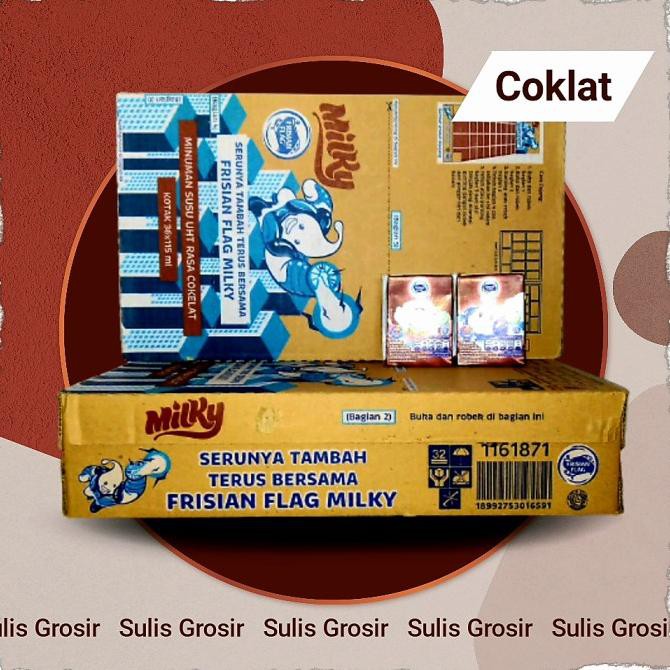 

Susu UHT Bendera Frisian Flag Milky Coklat 115 ml 1 karton Isi 36 pcs