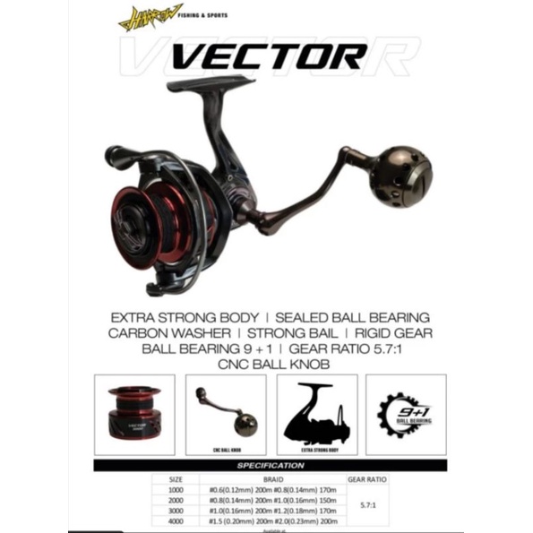 Reel Pancing Harrow Vector Spining 1000,2000,3000,4000