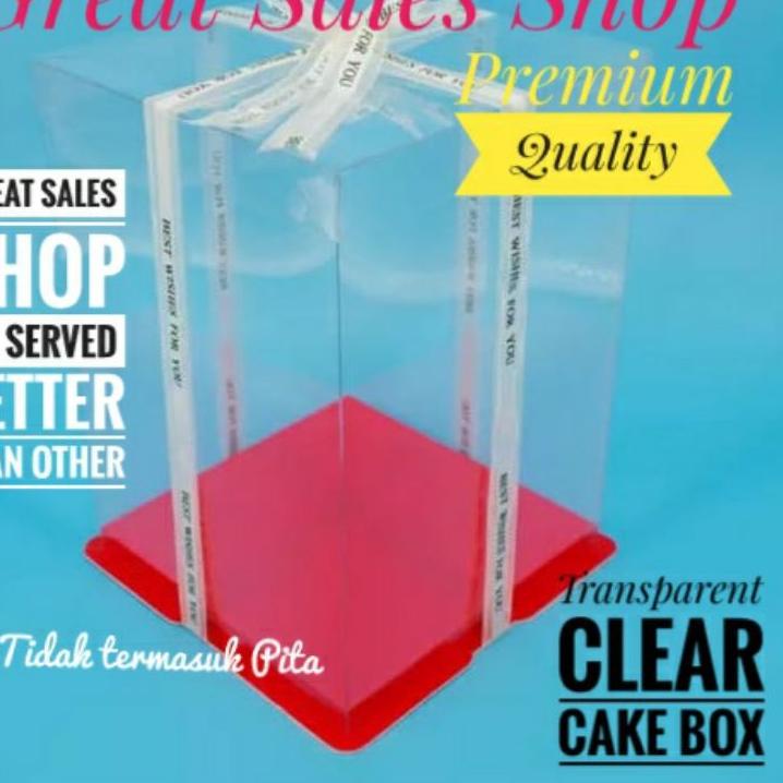 

Cake Box Clear Dus Kue Bening Kotak kue Tutup Transparan Mika PET P30 x L30 CM