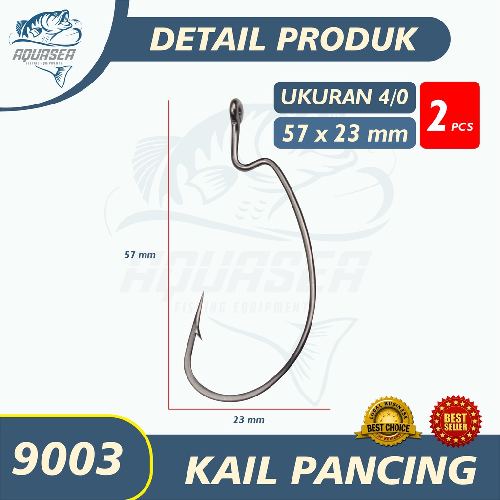 AQUASEA Kail Pancing KAIL SOFTLURE Worm Hook Softbait Hook Fishing Accessories Ringed High Carbon Steel Kail Soft Lure 9003-4/0#2pcs/pack
