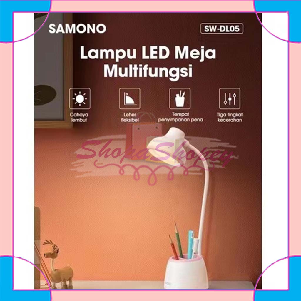 SAMONO Lampu LED Meja Multifungsi Fleksibel SW-DL05 Pink