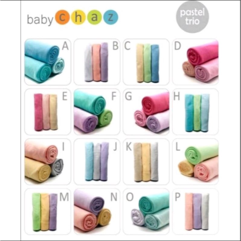 Baby Chaz Bedong Pastel Trio Set Bedong Polos Warna Pastel Isi 3 Pcs