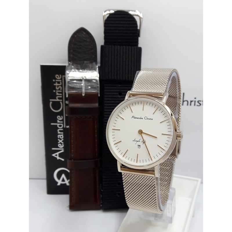 Jam Tangan Pria Alexandre Christie AC 8566 MD FBZ Original Stainless