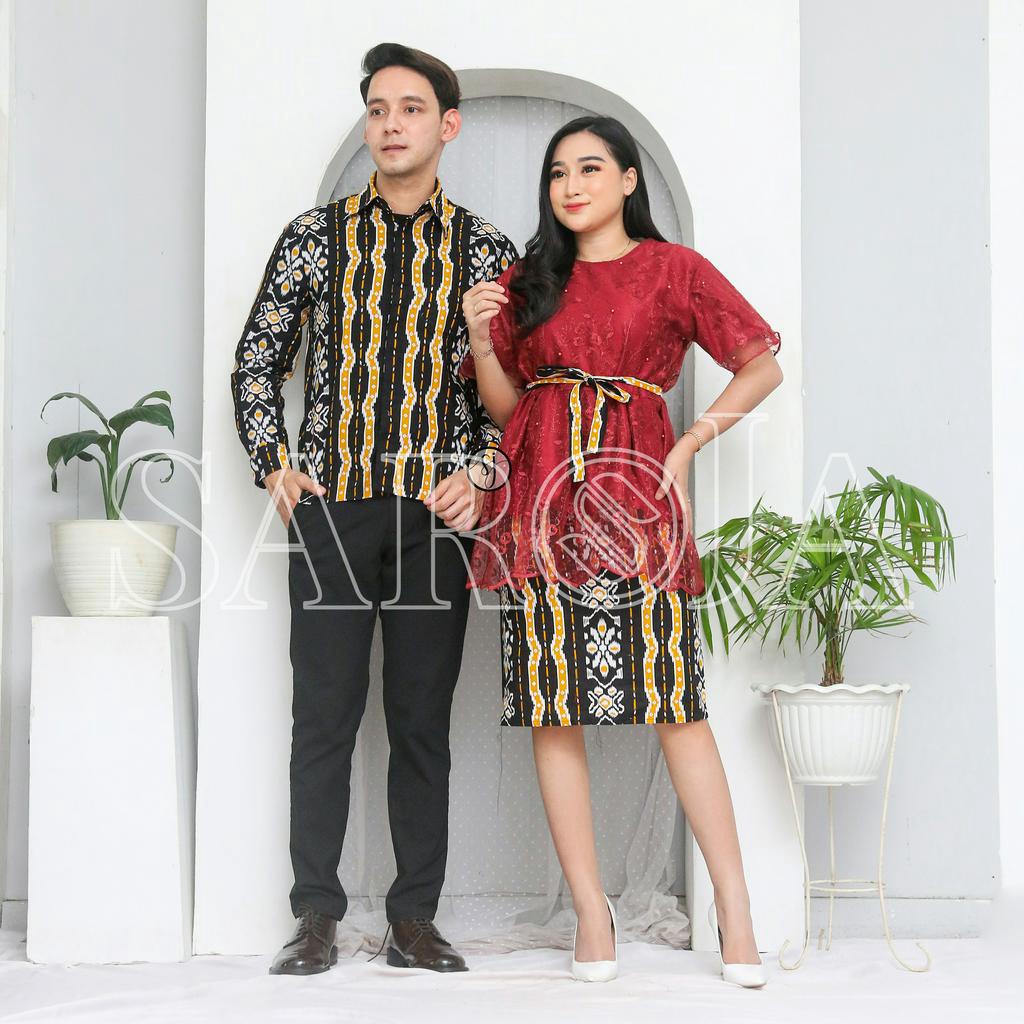 SAROJA | Couple Keluarga Family Set Rnb Brukat Isabel | Couple Baju Natal Mewah |Dress Natal Wanita Kekinian | Baju Natal Couple Keluarga Ayah Ibu Anak | Baju Natal Couple Pasangan | Baju Natal Anak Perempuan | Baju Natal Keluarga