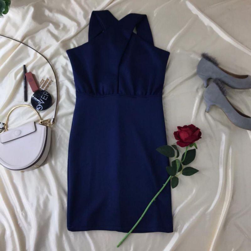 Aenor Cloth - Cerci Party Sexy Scuba Dress Navy SALE