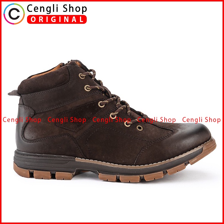 SEPATU BOOT CASUAL JIM JOKER PRIA ORIGINAL KULIT ASLI COKLAT JJ25