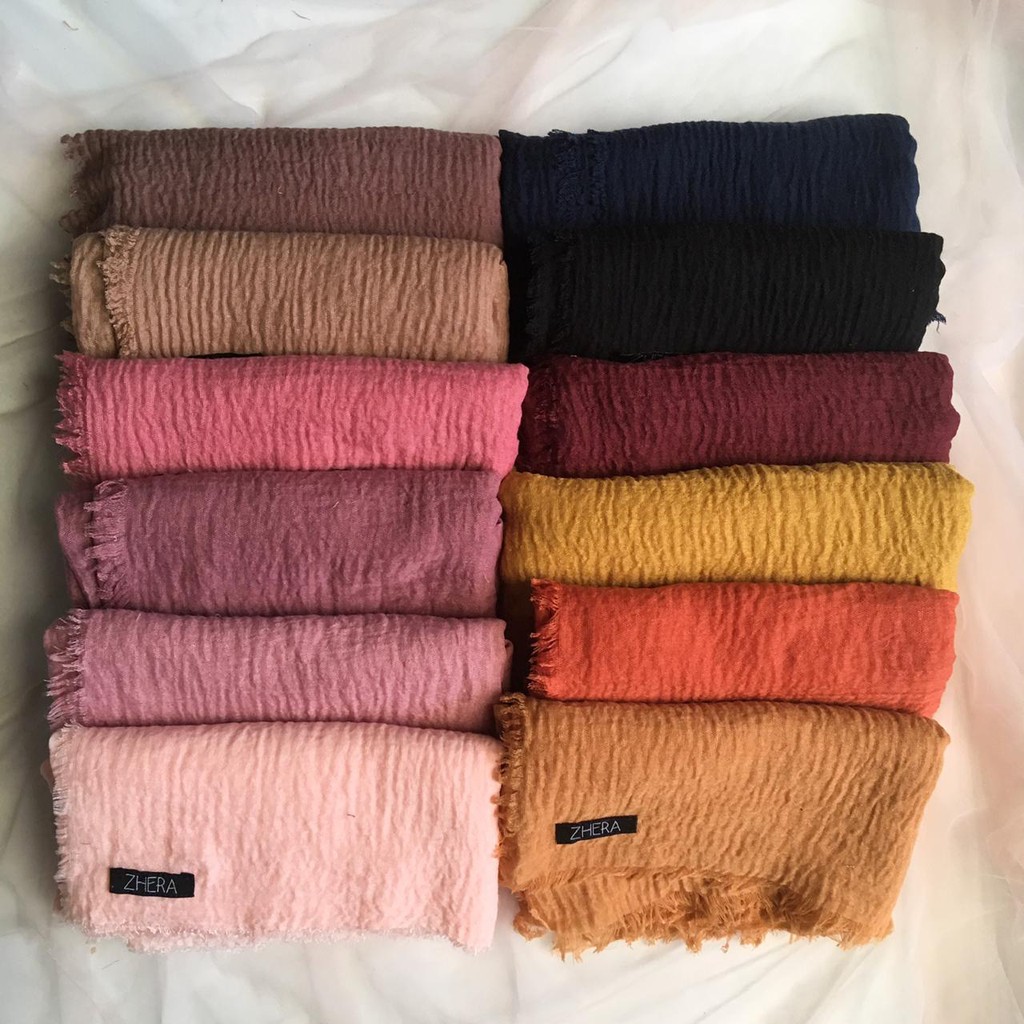  Crinkle  Shawl  Hijab Pashmina  Kusut Wrinkle Scarf Shopee 