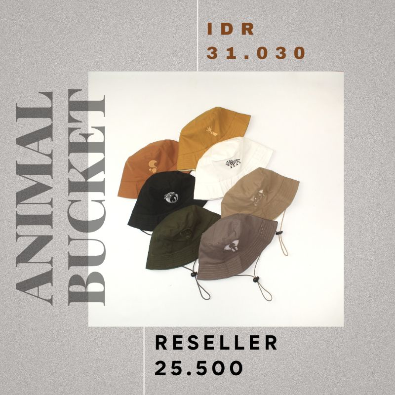 ANIMAL BUCKET HAT - Promo 10.10 Topi Bucket Rimba Safari Anak Bordir Hewan Murah Berkualitas Cewe Cowo