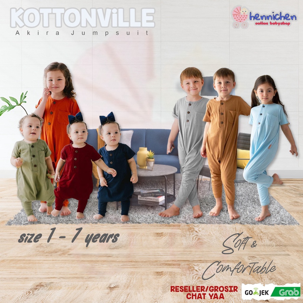 KOTTONVILLE Takoyakids Akira Jumpsuit Jumper panjang anak jumper bayi