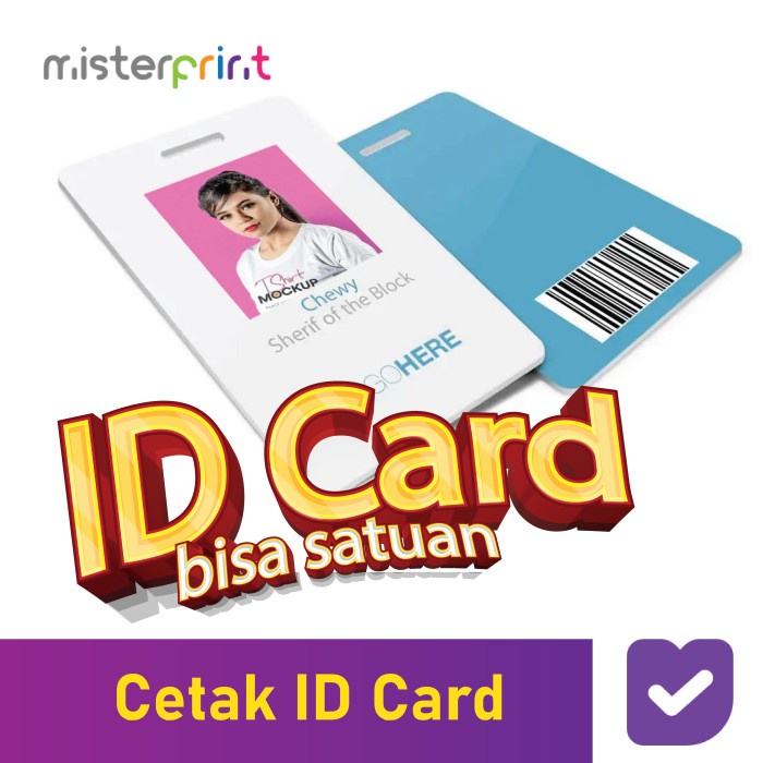 

Terlaris Cetak Id Card 1 Dan 2 Sisi Ukuran 5,4X8,6Cm Bisa Satuan Bahan Pvc Gilaa!!!