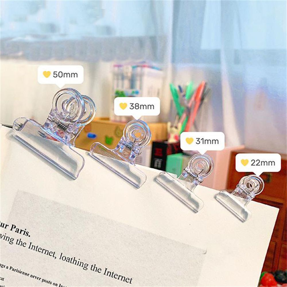 ELEGANT Durable Paper Clips Transparent Clamps Binder Clip School Students Bill Clip Plastic Stationery 5pcs/set Binding Supplies