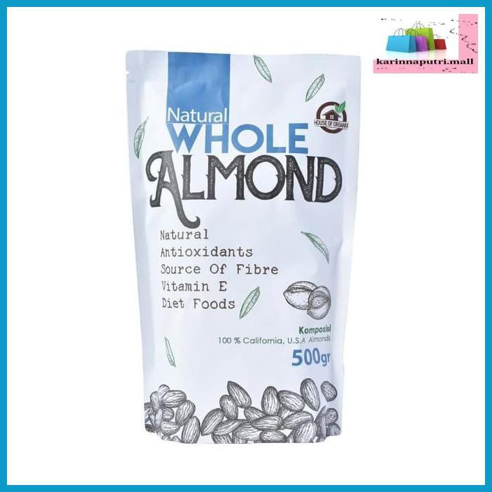 

E5Ewsfg- Ws Natural Whole Almond ( Kacang Almond Natural ) 500 Gr 78Itjyhf-