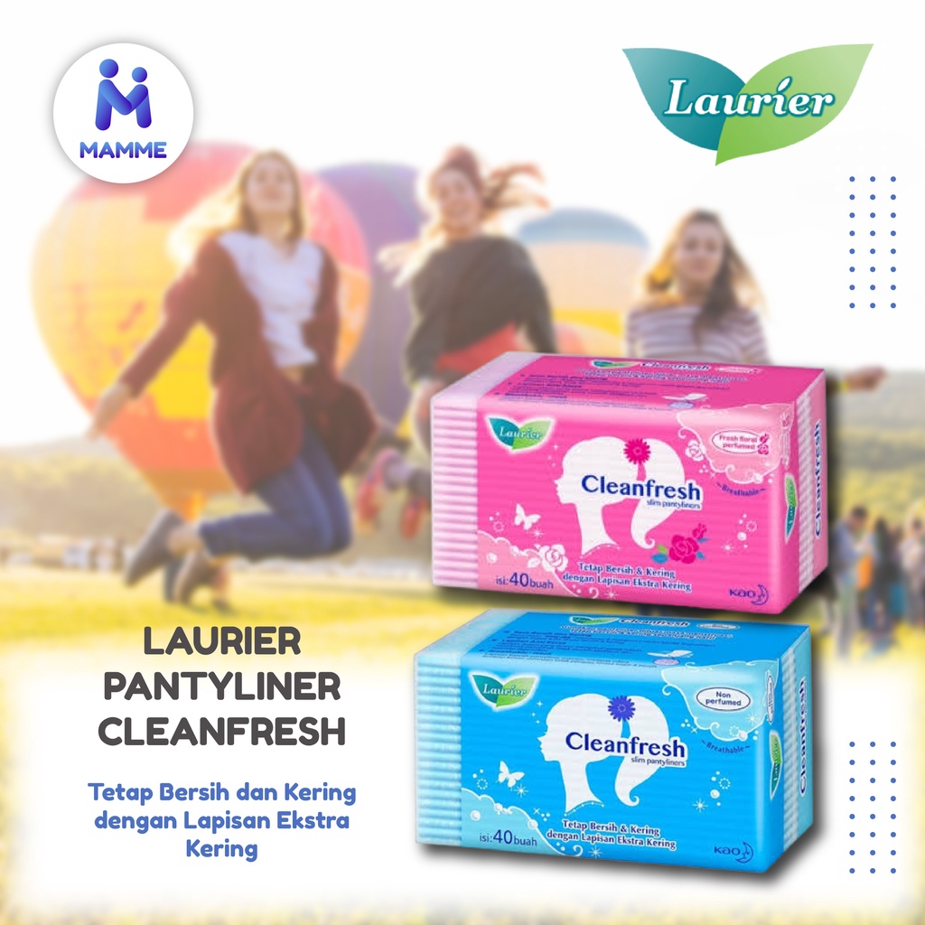 Laurier Cleanfresh Pantyliner Keputihan Breathable Non Perfumed -Tetap Bersih &amp; Ekstra Kering isi 20 40 pads