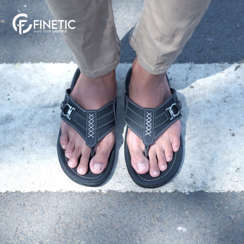 Beli 1 GRATIS 1 Sandal Kulit Finetic Z 09 sandal cowok sandal pria sandal kasual sandal balance sandal kulit