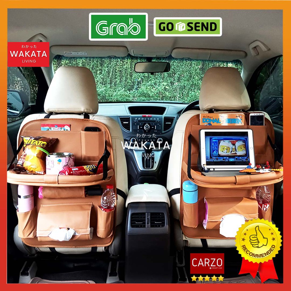 Car Seat Organizer Mobil Kulit Leather Premium Tas Jok Belakang Mobil Multifungsi Carzo Smart Seat