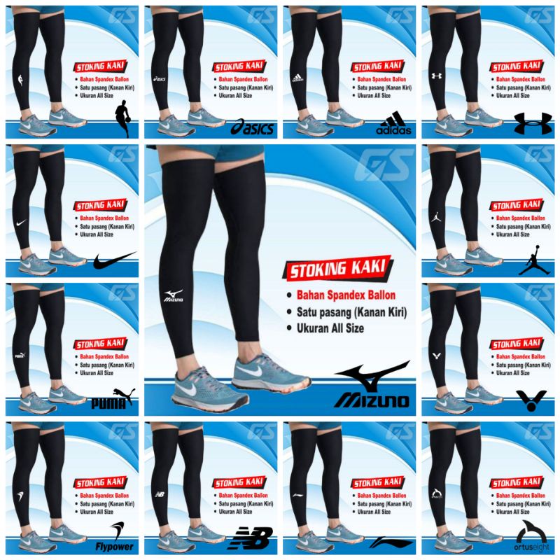 Stoking voli badminton sepak bola futsal pimpong tenis deker kaki panjang manset termurah
