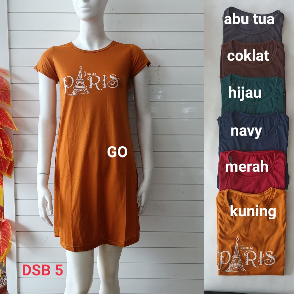 gof DS BEVERLY Dress Daster Wanita Casual Lengan Pendek