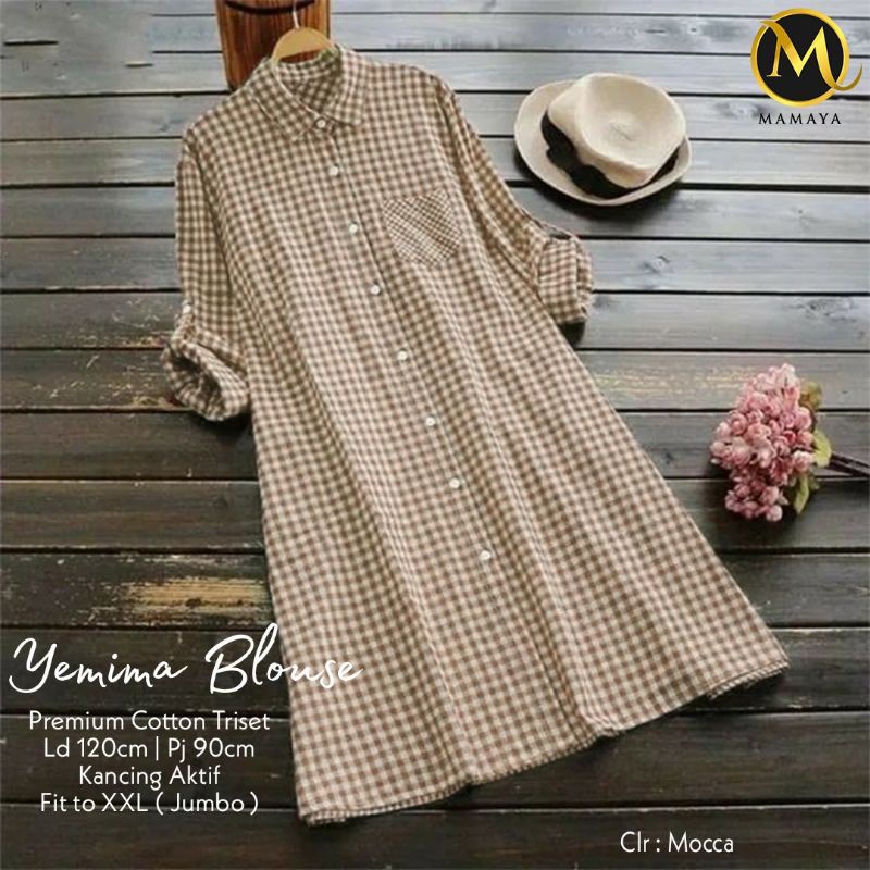 Yemima Blouse Kemeja Yemima Atasan Wanita Kemeja Katun