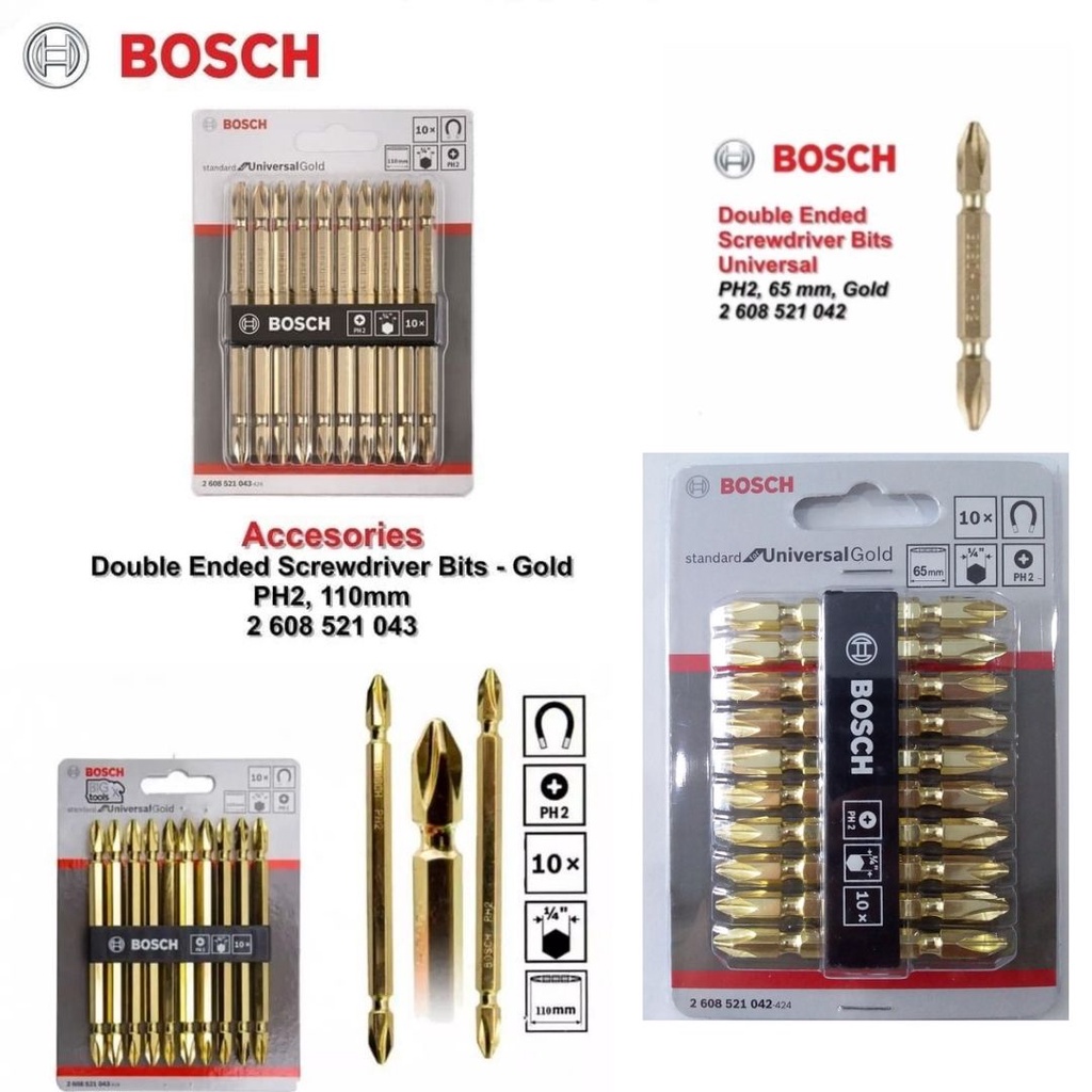 Mata Obeng Angin ORIGINAL BOSCH Universal GOLD 65 mm , 110 mm, 150 mm