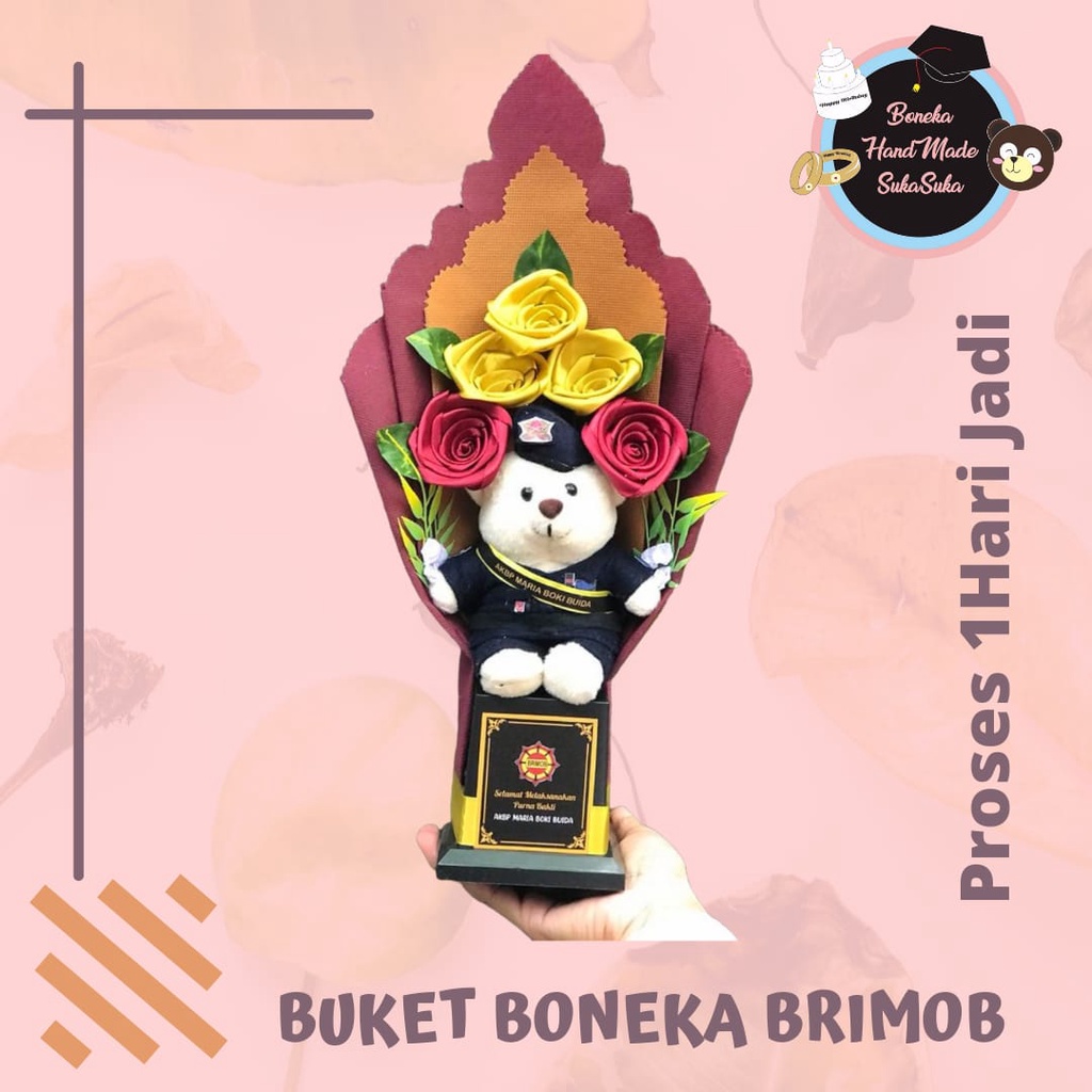 Buket Boneka BRIMOB - Pelantikan Brimob - Polisi - TNI AD - TNI AL - TNI AU - POLSUSPAS - MARINIR - 