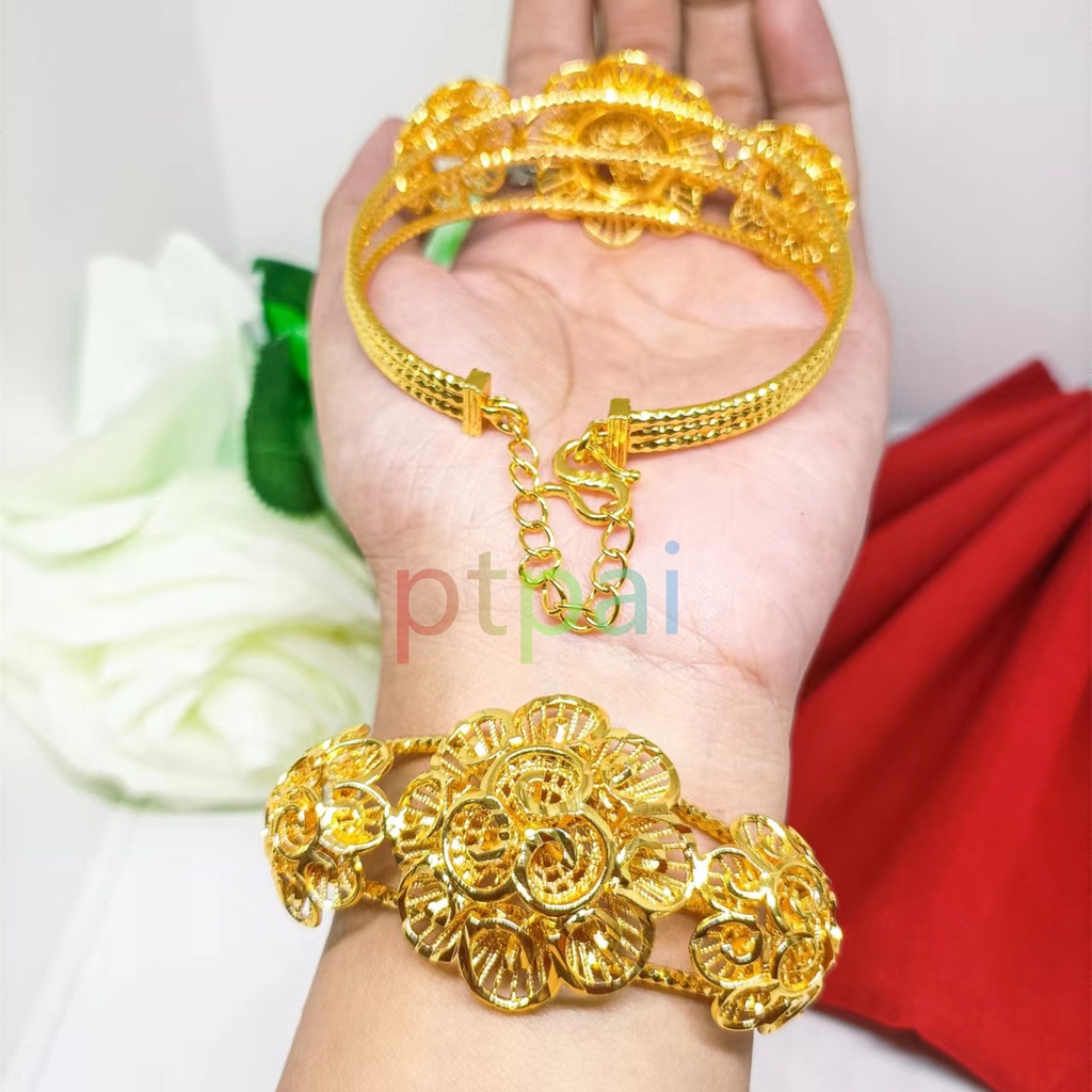 Xuping fashion perhiasan Gelang motif Bunga terbaru cantik